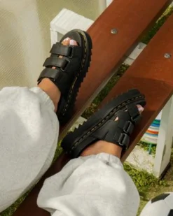Raine Slide Athena Leather -sandaalit in Musta