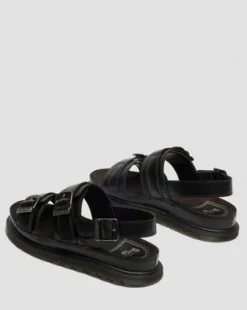 San Two Strap Leather -sandaalit in Musta
