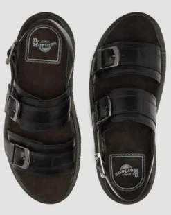 San Two Strap Leather -sandaalit in Musta