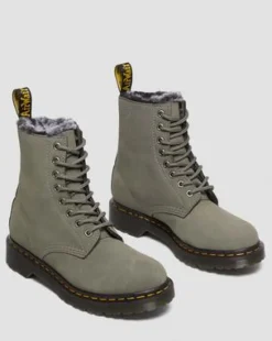 1460 Serena Faux Fur Lined Nubuck Lace Up -maiharit in Nickel Grey
