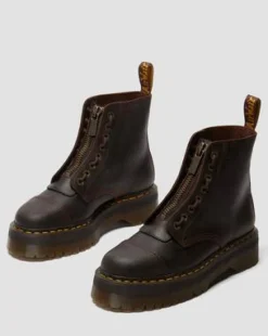 Sinclair Crazy Horse Leather Platform -maiharit in Tummanruskea