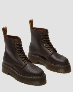 Sinclair Crazy Horse Leather Platform -maiharit in Tummanruskea