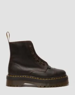 Sinclair Crazy Horse Leather Platform -maiharit in Tummanruskea