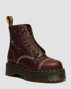 Sinclair Flower Grizzly Leather Platform -maiharit in Tummanruskea