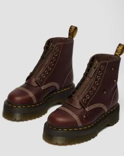 Sinclair Flower Grizzly Leather Platform -maiharit in Tummanruskea