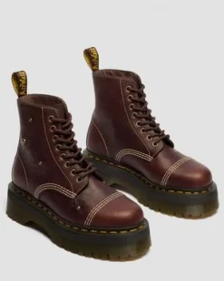 Sinclair Flower Grizzly Leather Platform -maiharit in Tummanruskea
