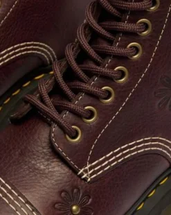 Sinclair Flower Grizzly Leather Platform -maiharit in Tummanruskea