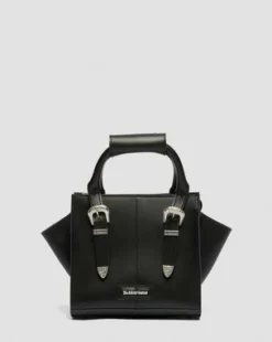 Small Kiev Leather Tote Bag in Musta