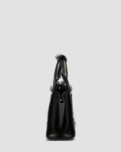 Small Kiev Leather Tote Bag in Musta