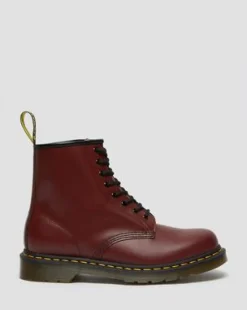 1460 Smooth Leather Lace Up -maiharit in Kirsikanpunainen