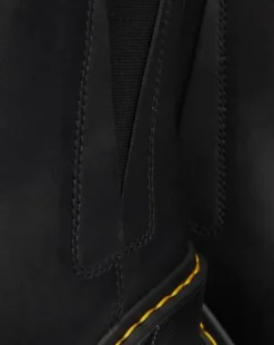 Spence Leather Flared Heel Chelsea Boots in Musta