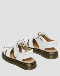 Taaperoiden Moby II Leather Strap Velcro -sandaalit in Valkoinen