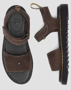 Toddler Flower Debossed Nubuck Strap -sandaalit in Tummanruskea