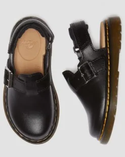 Toddler Jorgie Leather Mules in Musta