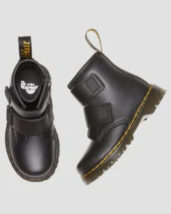 Toddler 1460 Leather Strap Velcro -maiharit in Musta