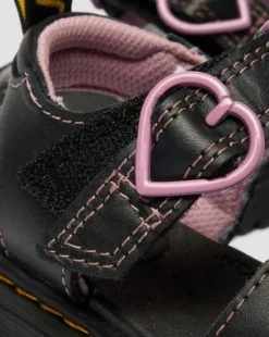 Toddler Marlowe Ii Glitter Heart Leather Strap -kengät in Musta
