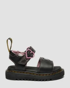 Toddler Marlowe Ii Glitter Heart Leather Strap -kengät in Musta