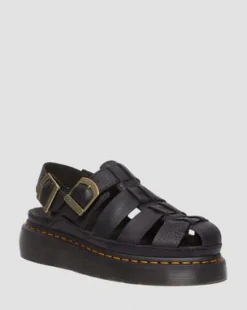 Wrenlie Leather Fisherman -sandaalit in Musta