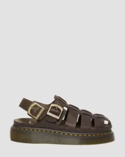 Wrenlie Leather Fisherman -sandaalit in Tummanruskea