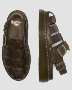 Wrenlie Leather Fisherman -sandaalit in Tummanruskea