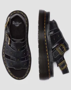 Wrenlie Open Toe Nappa Leather Fisherman Platform -sandaalit in Musta