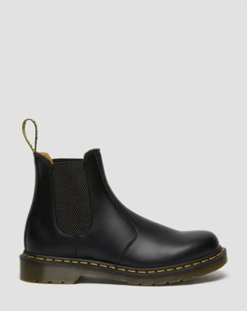 2976 Yellow Stitch Smooth Leather Chelsea -bootsit in Musta
