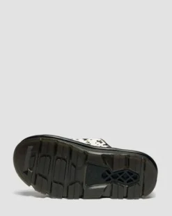 Zebzag Dalmatian Hair On Leather Platform Slides -sandaalit in Kerma & Musta