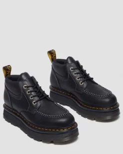 Zebzag Leather Casual 4-Eye Lace-Up -maiharit in Musta