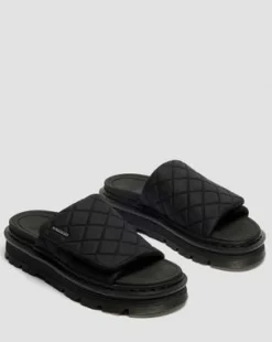Zebzag Quilted Canvas Platform Slides -sandaalit in Musta